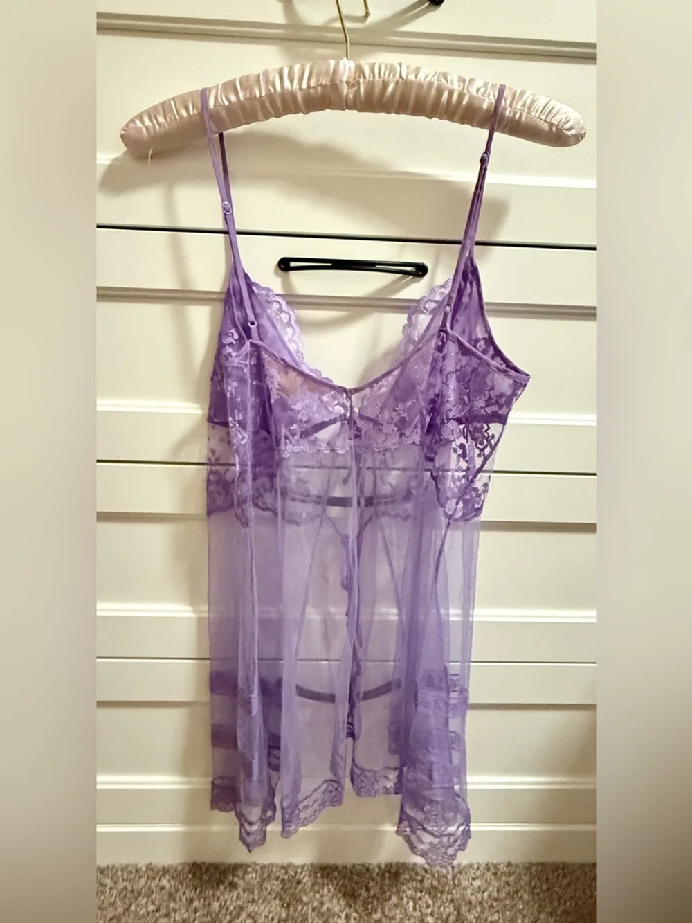 Victoria’s Secret EUC Vintage Gold Label Silk Lavender Chemise Set S